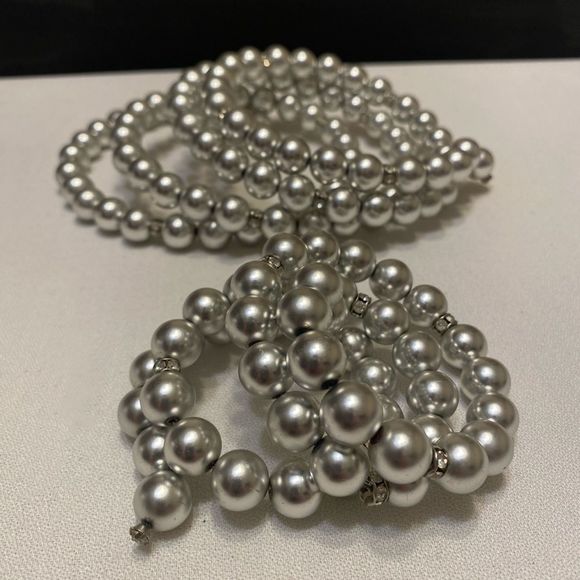 Vintage Silver Ball And Rhinestone Wrap Set - Picture 7 of 12